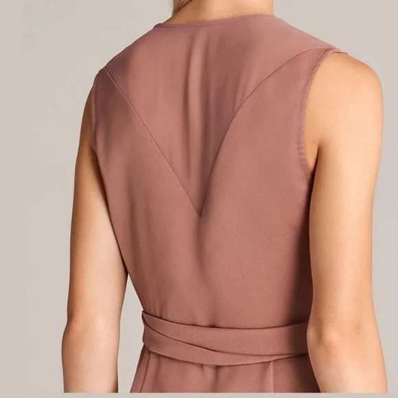All Saints Dusty Rose Wrap Dress Size 8 - Picture 4 of 12